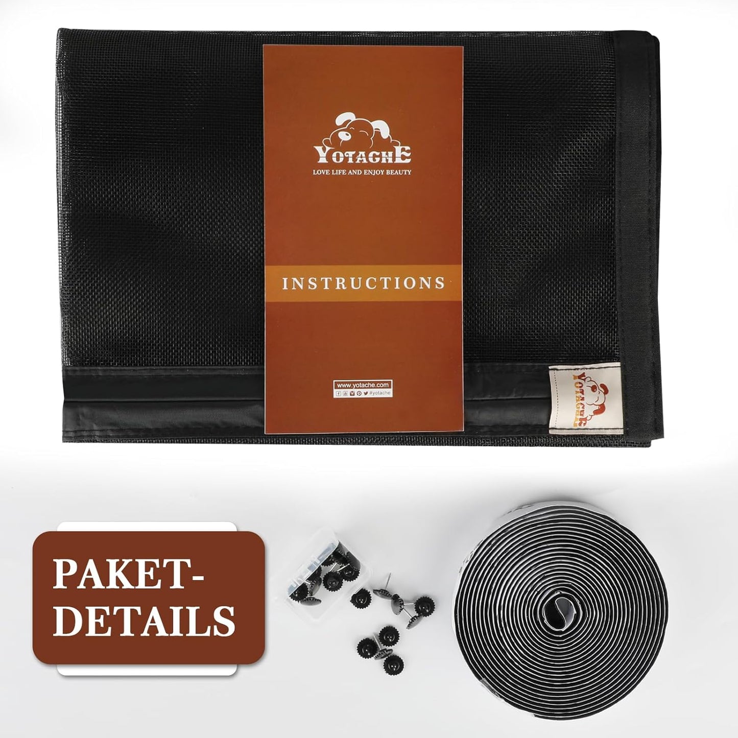 Zanzariera Magnetica per Porta Del Balcone, 100 X 220 Cm, Colore Nero, Con Porte Magnetiche, per Camera Da Letto, Senza Forature