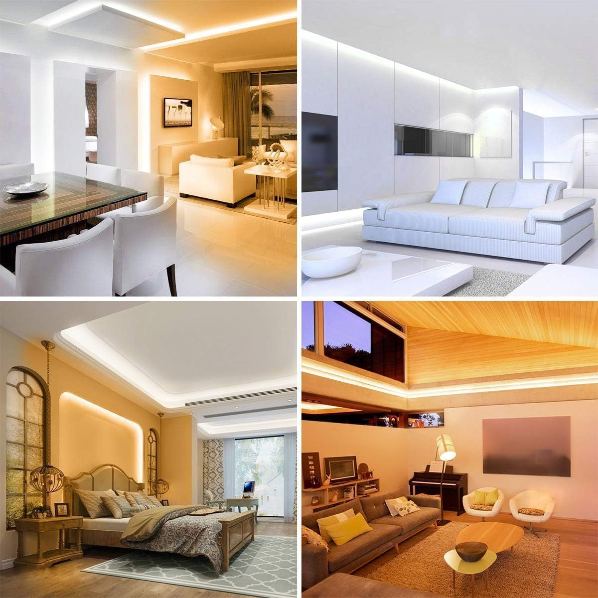 5M Striscia LED Dimmerabile, 3000K-6000K (Bianco Caldo a Freddo) Strisce LED Autoadesive, 3 Modalità, 300 LED SMD 2835, 12V Striscia Luminosa LED Flessibile per Decorazione Interna Casa Festa