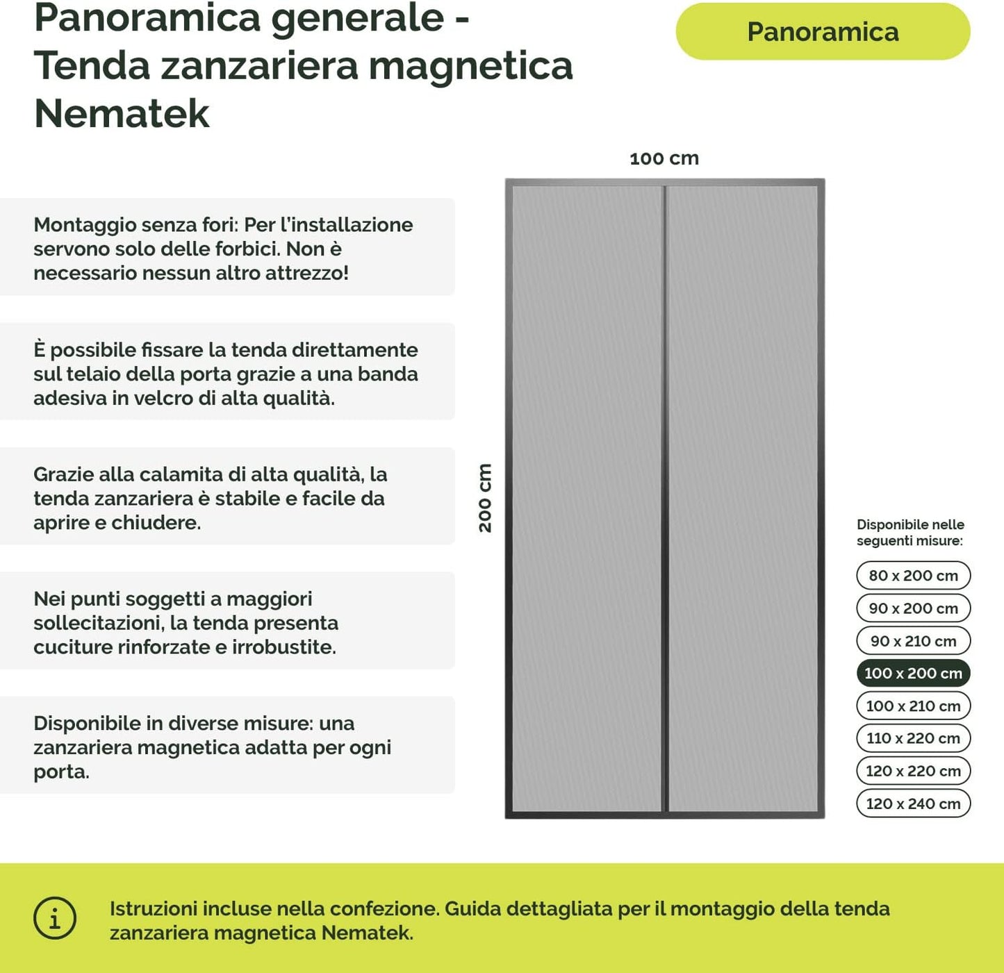- Tenda Antizanzare Magnetica - Zanzariere Balcone - Zanzariera Magnetica Tenda - Zanzariera Casa - Zanzariera Porta - Zanzariera a Calamita - Zanzariera 100X200 Cm