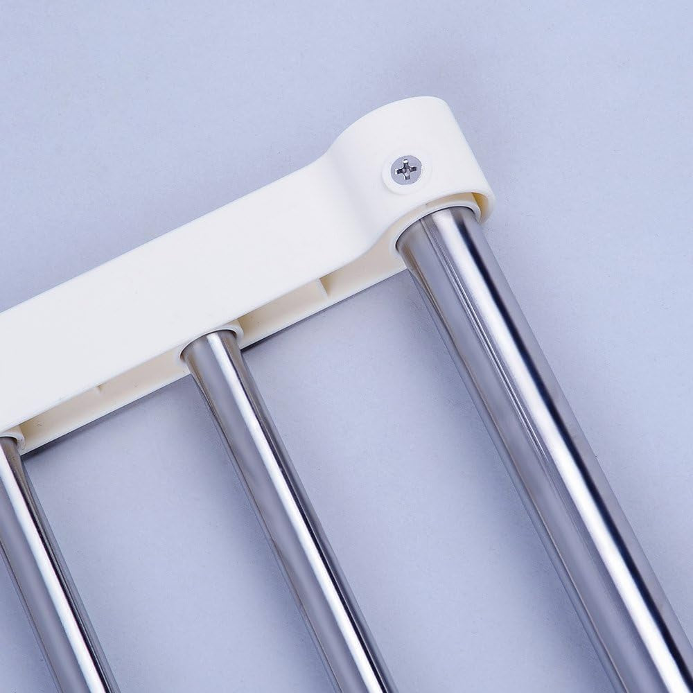 Scaffale Telescopico per Armadio in Metallo Mensole Estensibile Non Richiede Forature Divisori per Scaffali Separatore Organizzare Ripiano per Camera Da Letto Bagno Cucina Regolabile