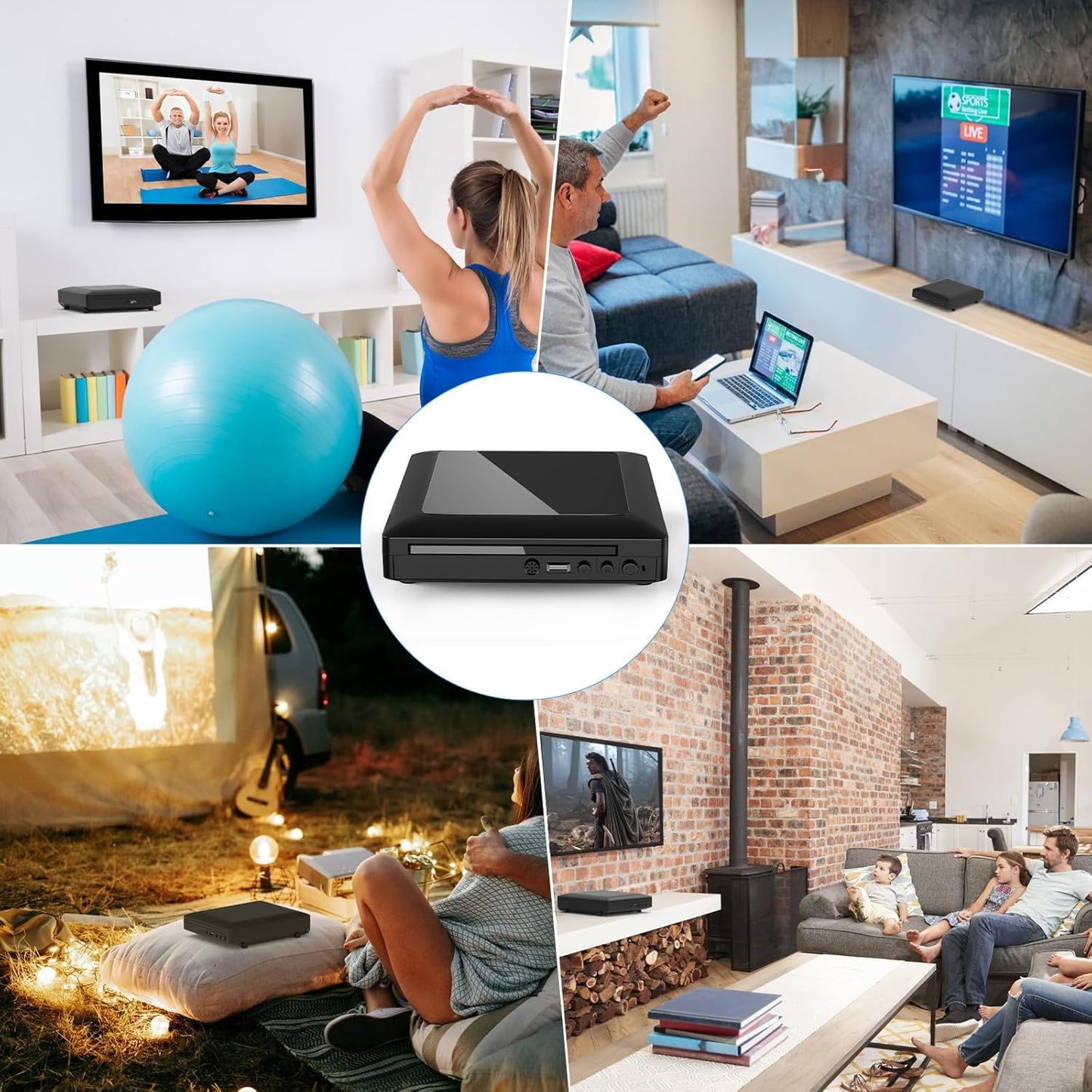 DVD Player for TV with HDMI AV Output, USB Input, HD1080P DVD CD Player, Built-In PAL NTSC System, All Region Free, HDMI/ AV Cable Included, 2019