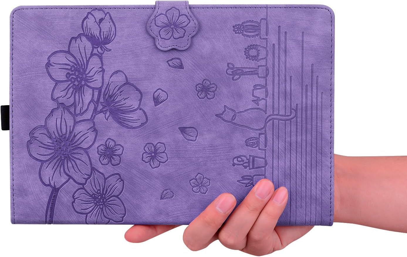 Custodia per Samsung Galaxy Tab S7 FE 12.4 5G/ S8+ plus 5G 2022/ S7+ plus 12.4 Cover in Pelle PU Flip Portafoglio Con Porta Penna Custodia Con Funzione Di Supporto - Viola