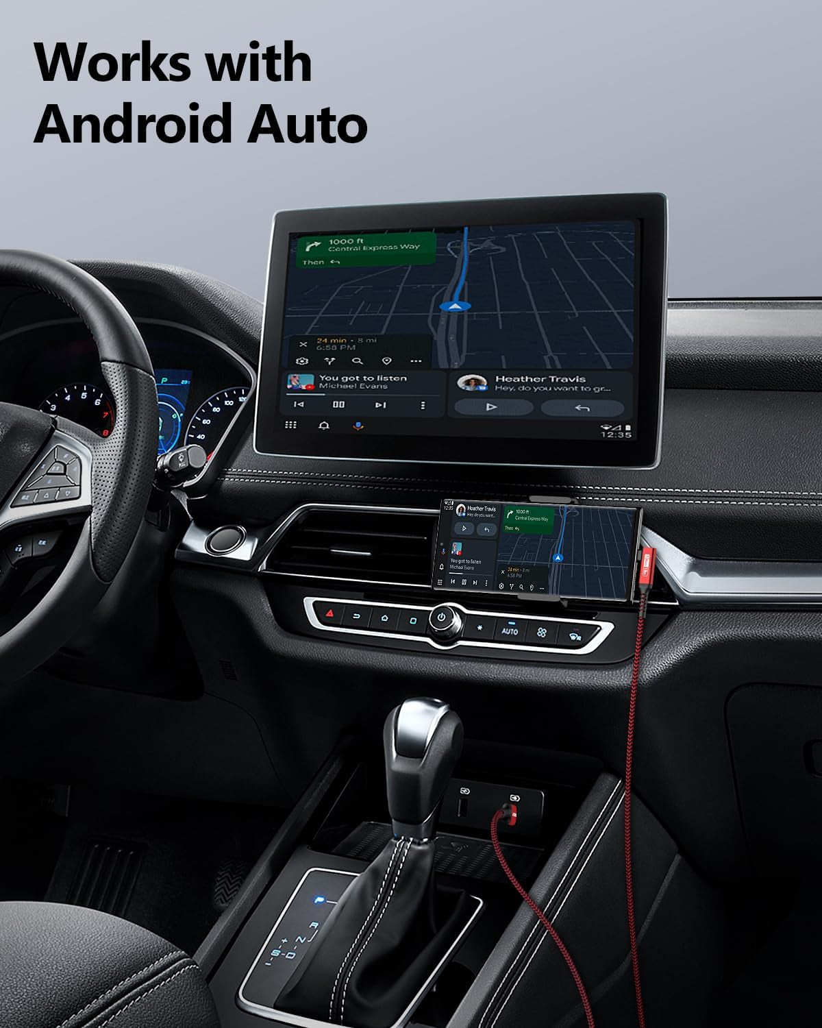 Cavo USB a USB C, 0.5 M 10 Gbps USB 3.1 Gen 2 USB C Compatibile Con Android Auto, Galaxy S24, SSD, Xperia Pro, Rosso Xiaomi