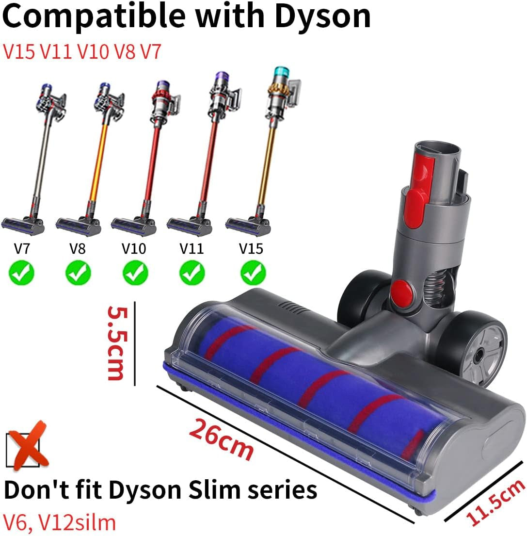 Spazzola Morbida per Aspirapolvere Dyson V7 V8 V10 V11 V15,Accessori Spazzola Di Ricambio E Con 4 Luci per Pavimenti in Legno Duro