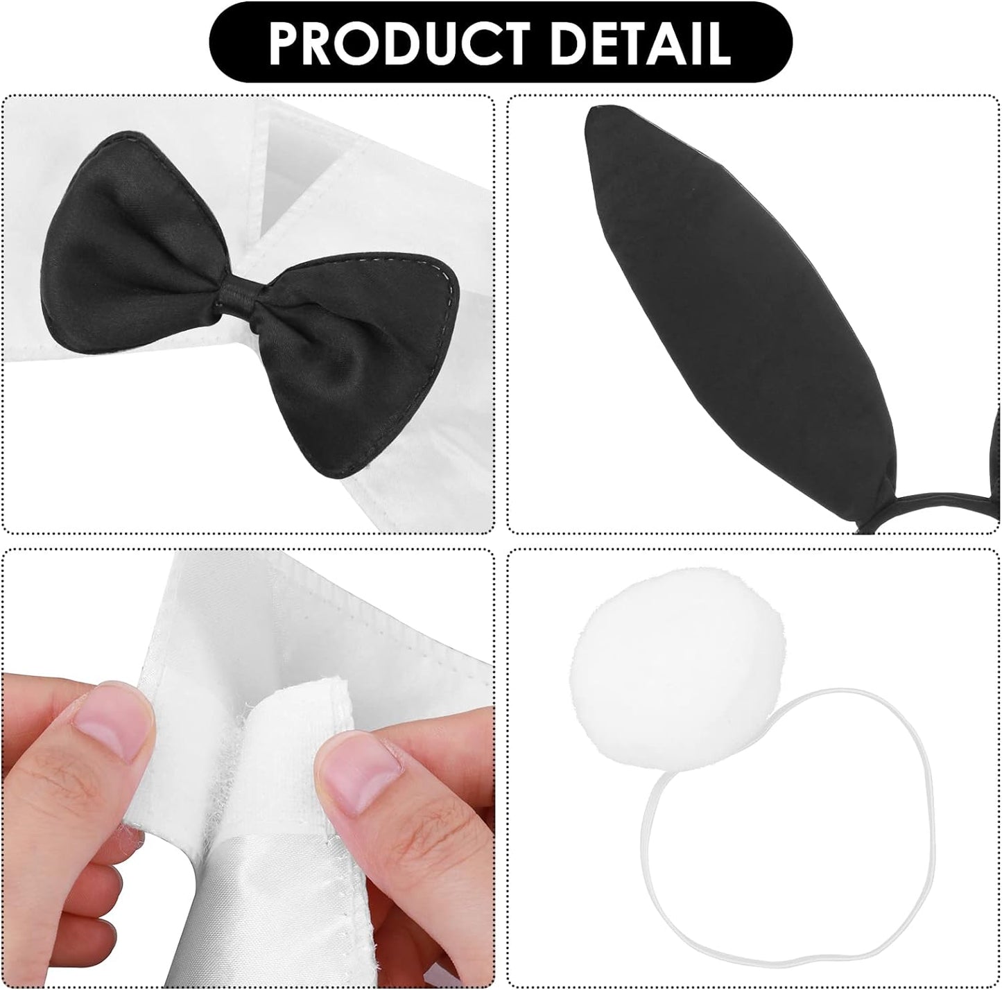 Il Set Di Accessori per Coniglietti Include Orecchie Da Coniglio Polsini Finti Sul Collo Coda Di Coniglio per Feste Di Halloween