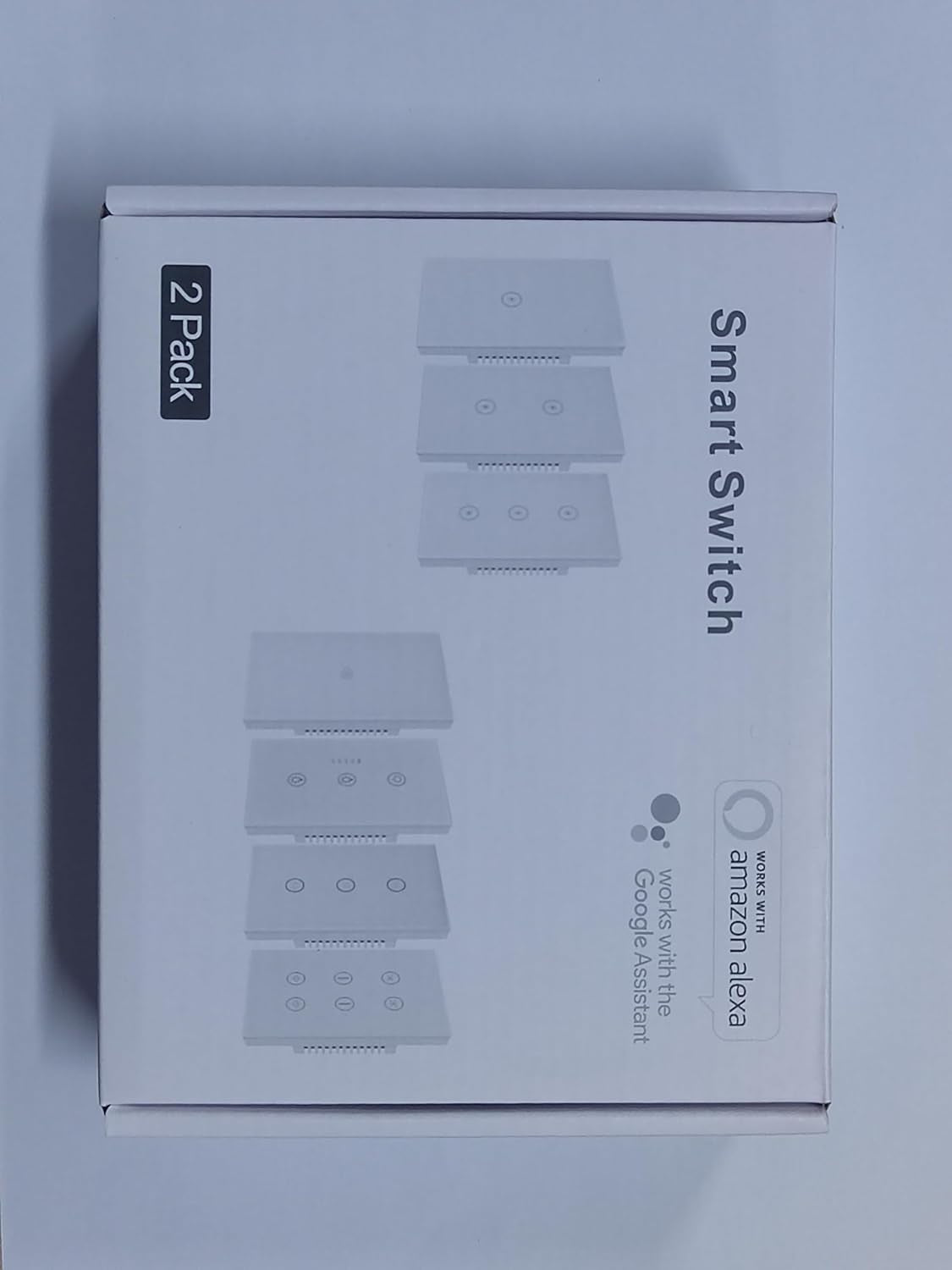Interruttore Della Luce Intelligente Wifi, Controllo Vocale Funziona Con Alexa E Google Home, Timer E Condivisione Dispositivo, È Necessario Il Filo Di Neutro, Bianco 3 Way(2Pcs)