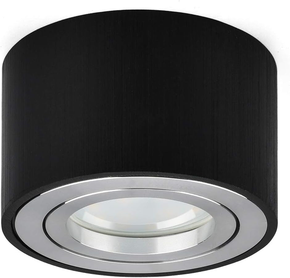 Faretti LED Soffitto Nero - Ø80X50Mm Faretti Da Soffitto Orientabile, Include 5W Modulo LED 230V - Bianco Caldo 3000K, Plafoniera LED Soffitto in Alluminio, Lampada Da Soffitto Rotondo