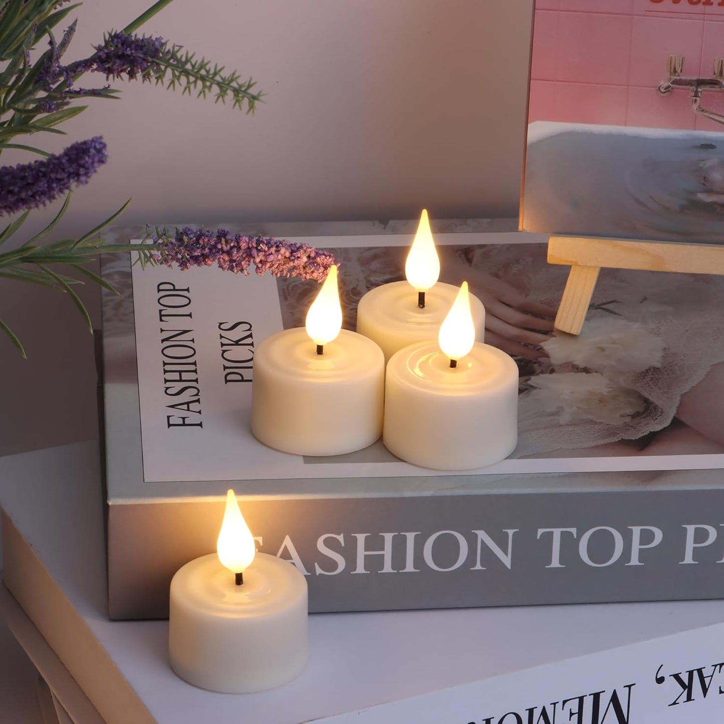 12 Lumini a LED Ricaricabili Con Stazione Di Ricarica, Telecomando E Timer, Candele Elettriche Ricaricabili, Luce Bianca Calda, Dimmerabili, Con Cavo USB, Ø 4 X 5,5 Cm