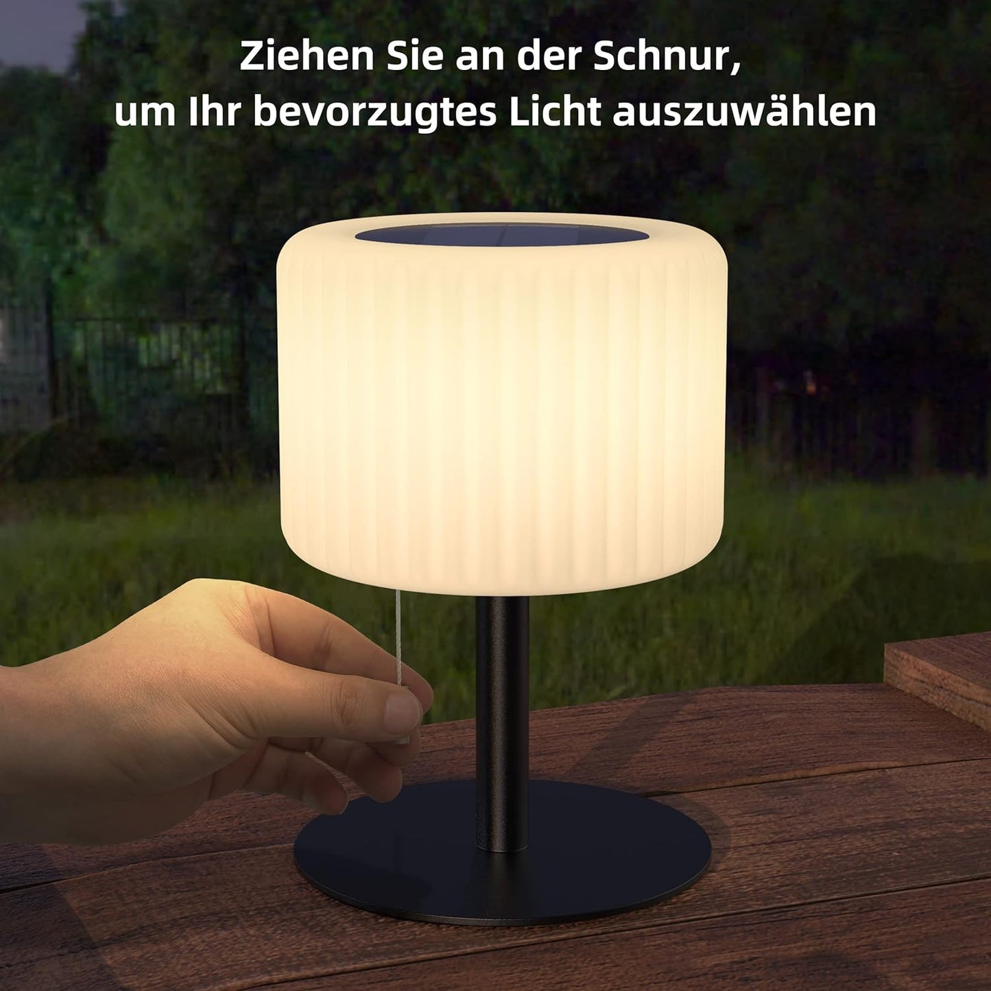 Lampada Da Tavolo Solare per Esterni, Dimmerabile, 7 Colori RGB, Lampada Da Tavolo per Esterni, Senza Fili, Ricarica USB E Solare, IP44, Impermeabile, Lampada Da Tavolo per Esterni, Giardino