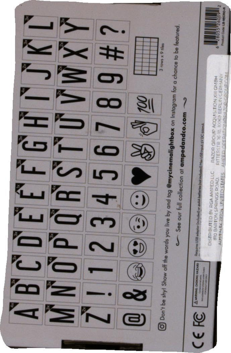 My Cinema Lightbox - Scatola Luminosa in Oro Rosa, 10,2 X 15,2 Cm - Scatola Luminosa Con Micro LED per Bambini Con 100 Lettere, Numeri Ed Emoji - Mini Cartello Fai Da Te, Con Cavo USB Intrecciato In