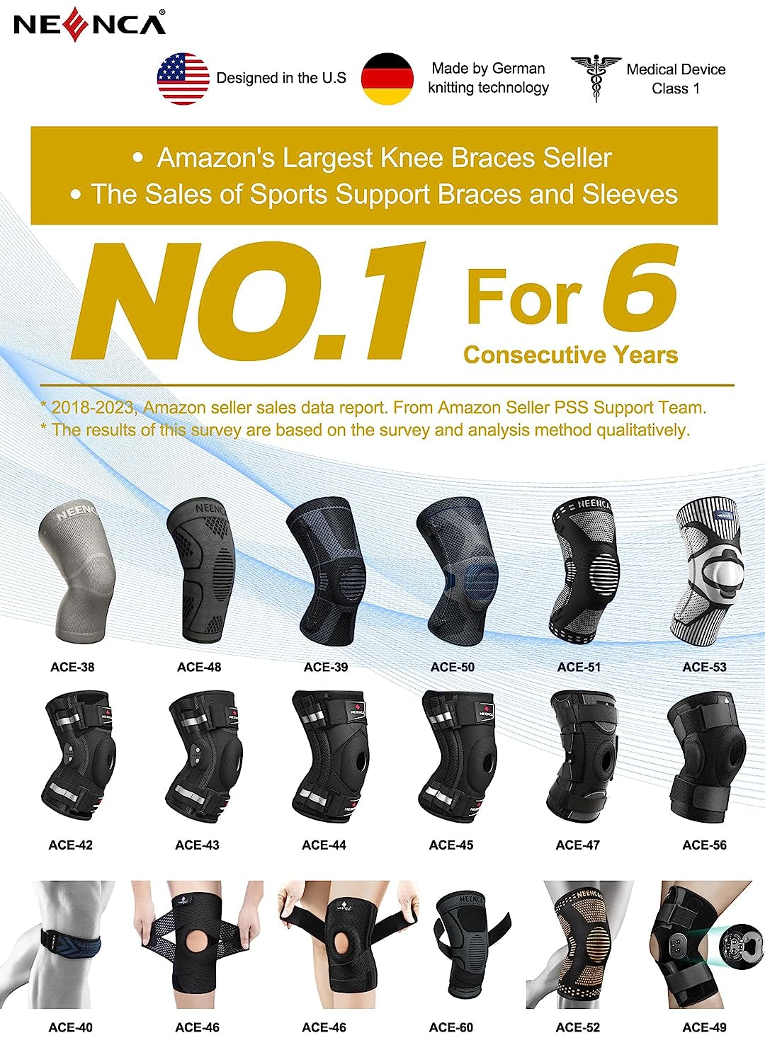 - Ginocchiera Di Compressione, Con Cuscinetti in Gel per Patella E Stabilizzatori Laterali a Molla, Protezione Medica per Corsa, Menisco, Artrite, Sollievo Dal Dolore Articolare, ACL, Recupero