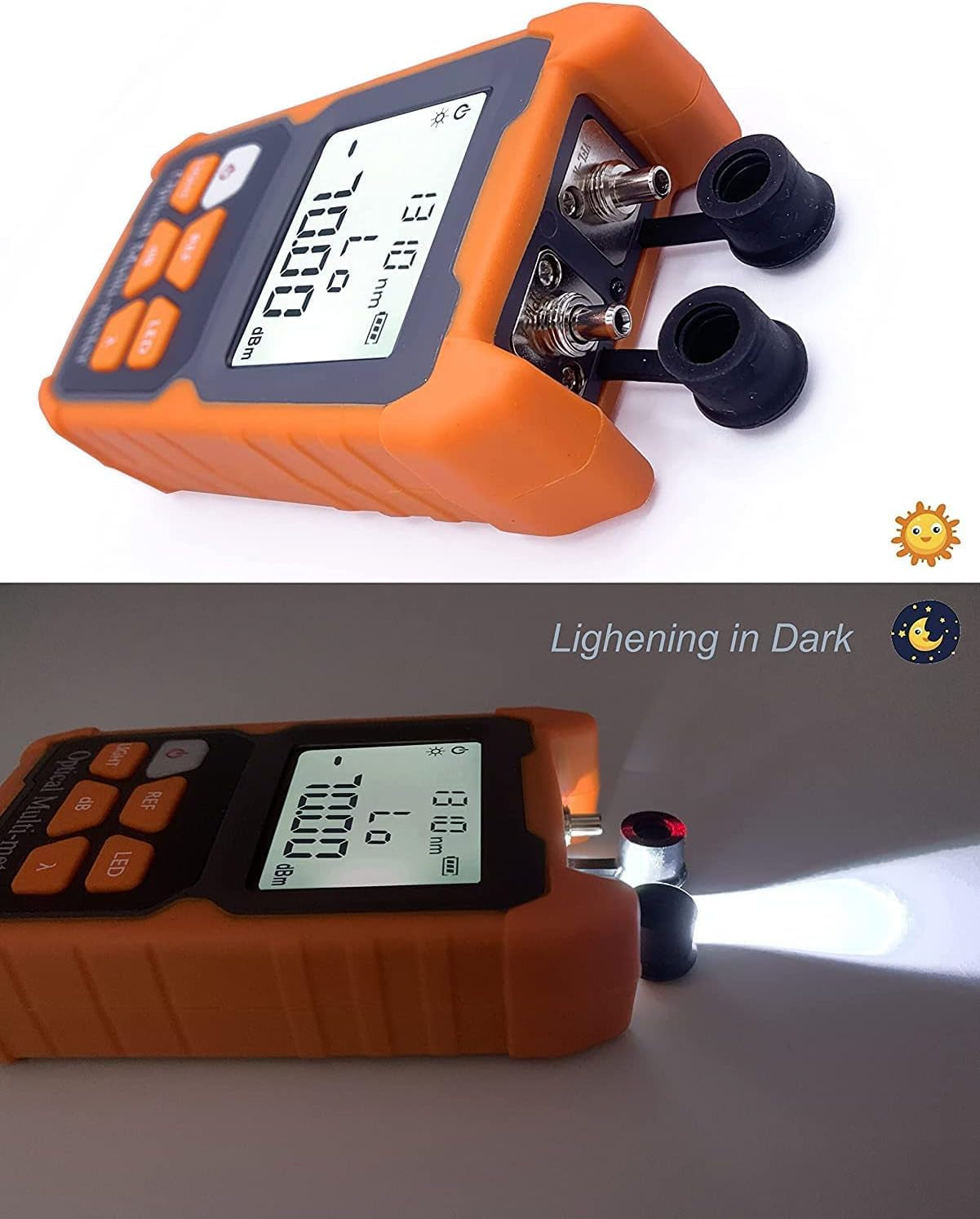 ® - E-200 Multimetro Ottico Portatile Unico, Fotometro Con VFL, Campo Di Prova: Da -70 Dbm a +6 Dbm