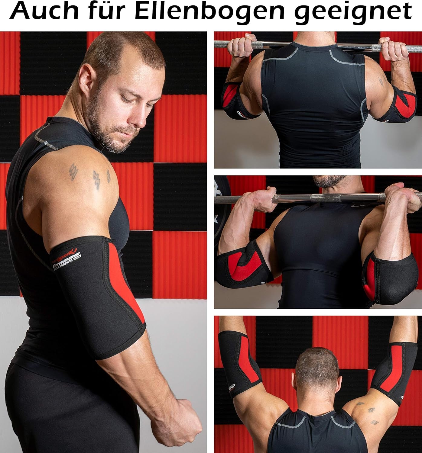 Raigeki Fitness - Ginocchiera in Neoprene Da 7 Mm, Set Da 2 Pezzi, per Ginocchia, Ginocchiere (+ Piastre per Allenamento) Anche per Gomiti, Ginocchiere, per Allenamento Di Forza, Crossfit, Bodybuilding E Arti Marziali