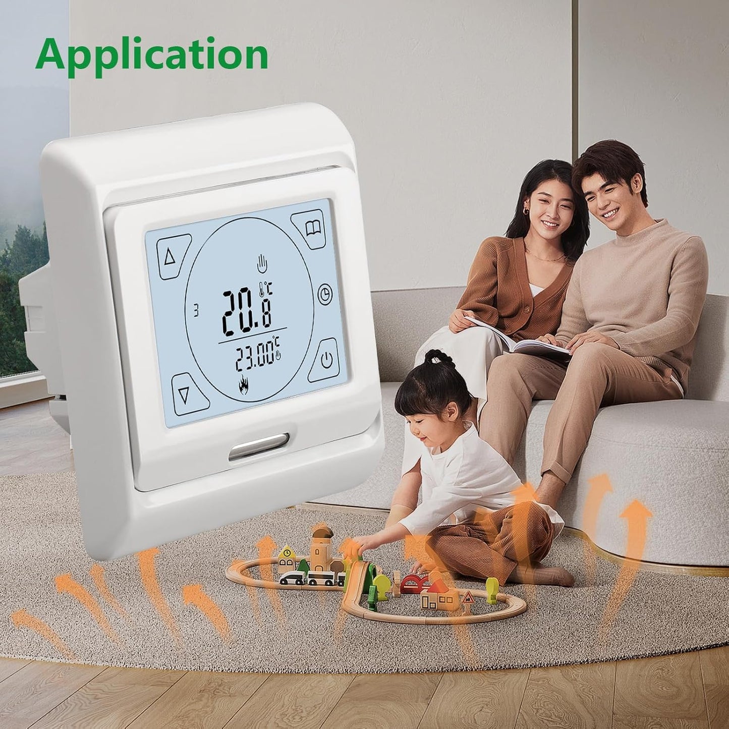 Termostato LCD Digitale Programmabile Wg809,Touchscreen Retroilluminato,3A AC230V per Gli Impianti Di Riscaldamento Ad Acqua, Bianco