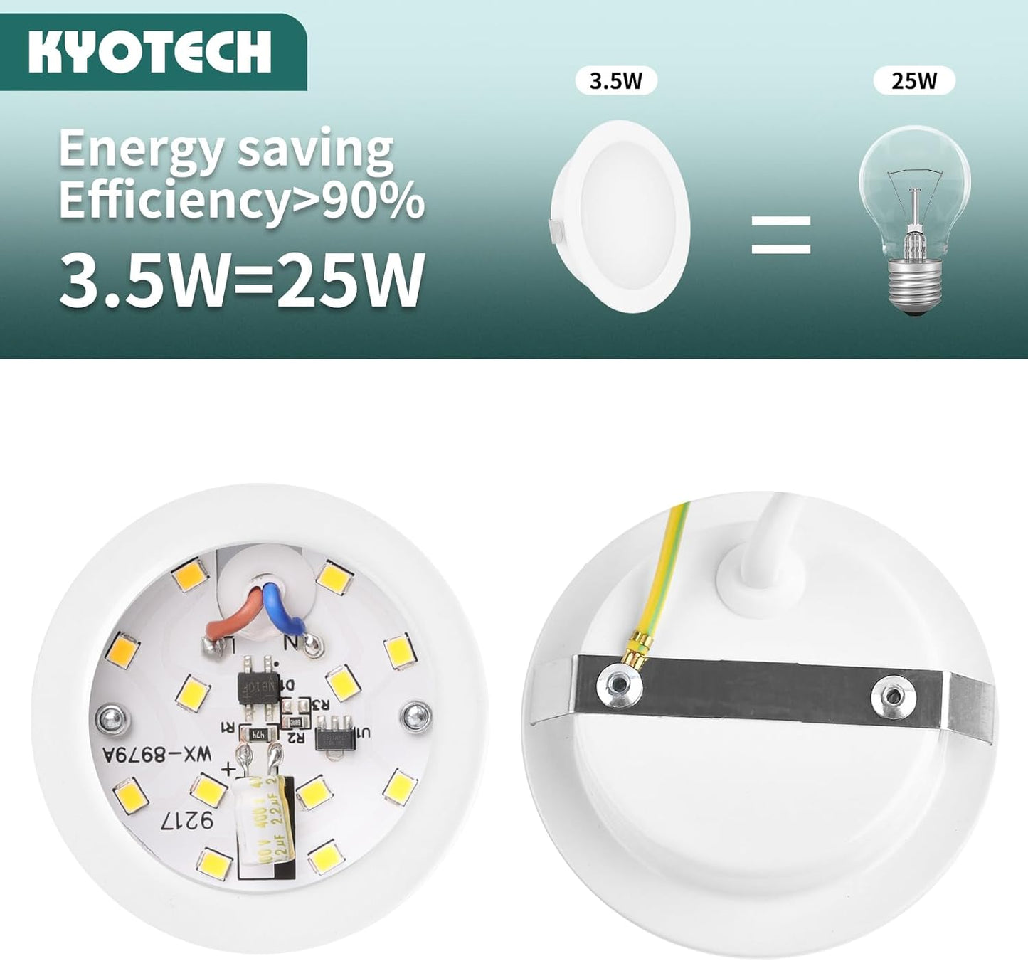 Faretti LED Da Incasso per Mobili, 230V 3,5W G4 3000K 300LM, Cavo Di Collegamento Da 15 Cm, Faretto Da Incasso, Metalloacciaio Inossidabile, Al Posto Delle Lampade Ad Alogene, Bianco Set Di 6