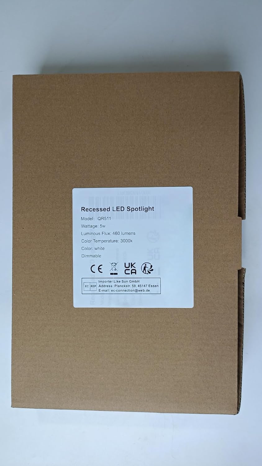Faretti Da Incasso per Cartongesso 5W Dimmerabili 3000K Bianco Caldo 460LM Faretti LED Interno Ultrasottil 230V Orientabili a 45°Diametro Foro 68 Mm Faretto Da Bagno Rotondo Bianco, Set Da 6