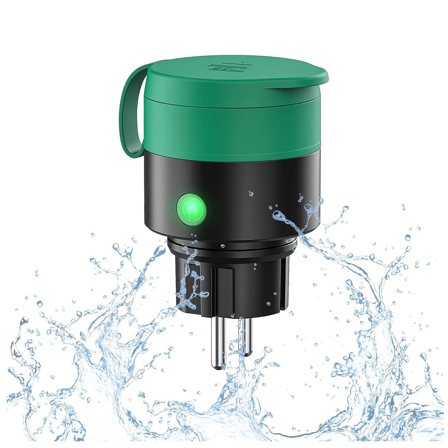 Presa Corrente Da Esterno, Presa Di Corrente Wifi Intelligente Controllo Vocale E Orologio Con Timer, Adatta per Giardino, Terrazza, Balcone, Funziona Alexa/Google Home, IP44 Waterproof,1 Confezione