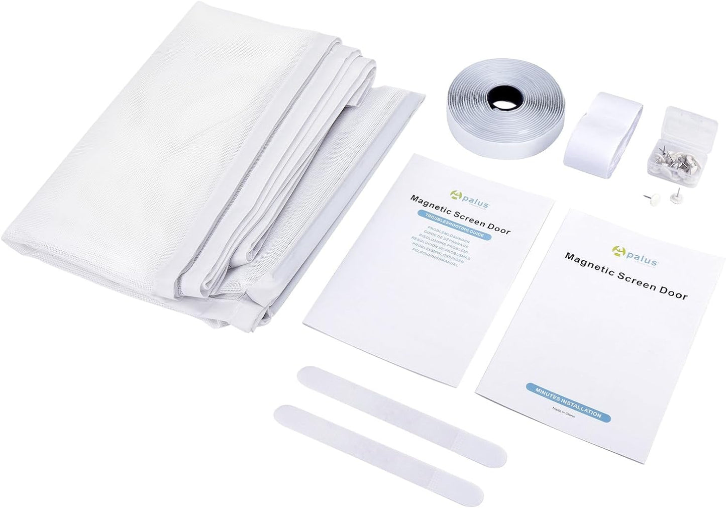 Zanzariera Con Magneti in Vetroresina, Modello Deluxe - Rete Molto Resistente, Tenda Con Magneti Ancora Più Potenti, Resiste Al Vento E Ai Raggi UV - Non Accorciabile (90X220 CM, Bianco)