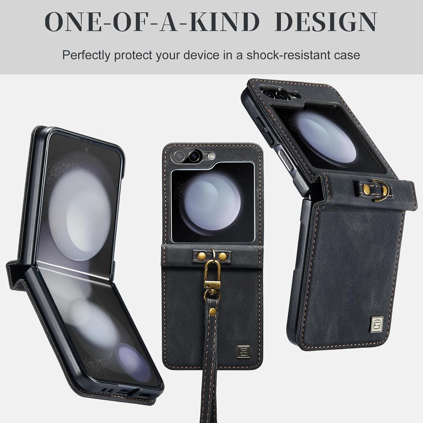Custodia a Portafoglio per Galaxy Z Flip 5, Con Blocco RFID, Antiurto, Slot per Schede, Pelle PU Di Alta Qualità, Chiusura Magnetica, Custodia Verticale in Pelle Compatibile Con Samsung Galaxy Z