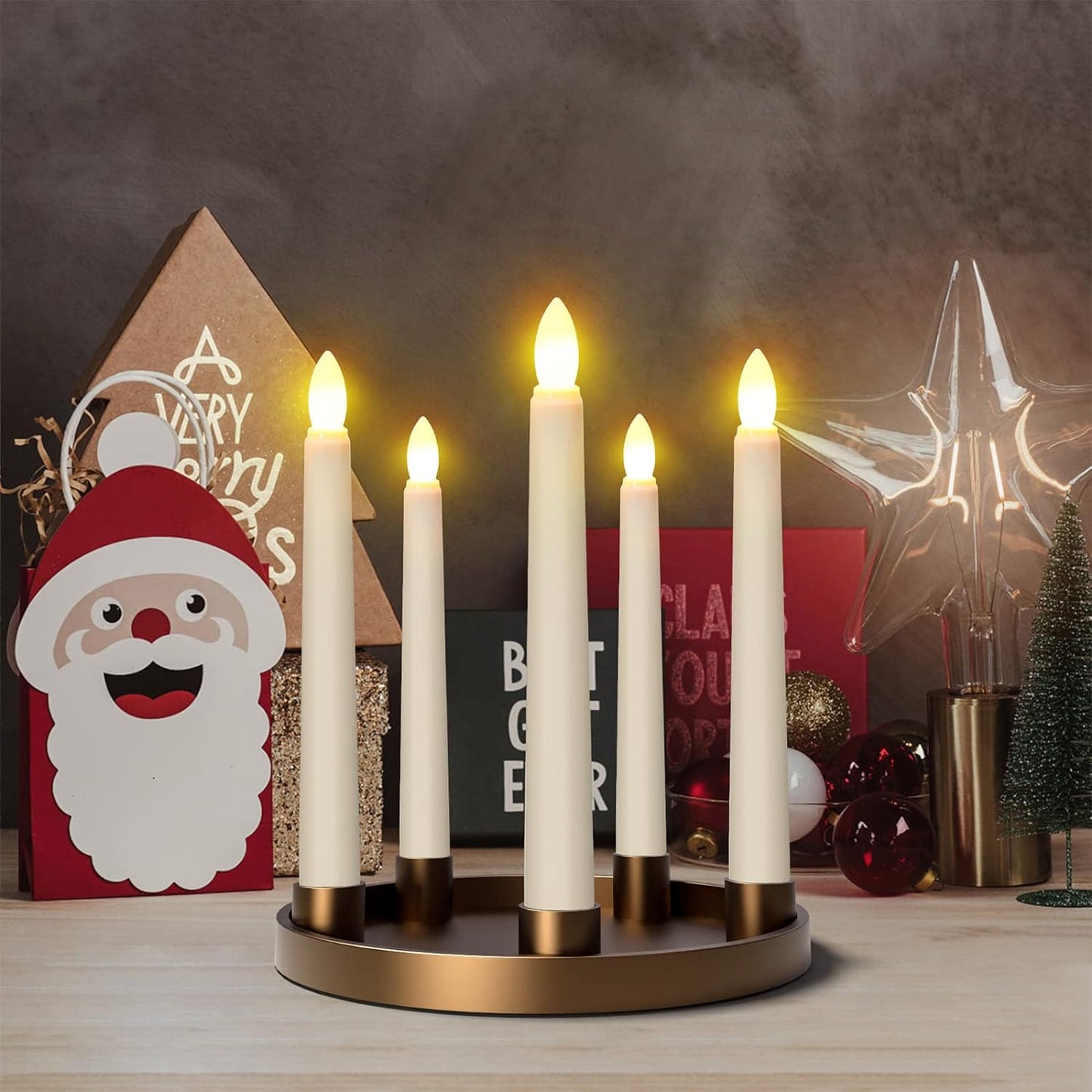 - Candele LED per Finestre, 6 Pezzi Candela Da Tavolo Senza Fiamma a Batteria Con Timer Remoto per Casa, Cena, Matrimonio, Vacanza, Decorazione - Bianco Caldo