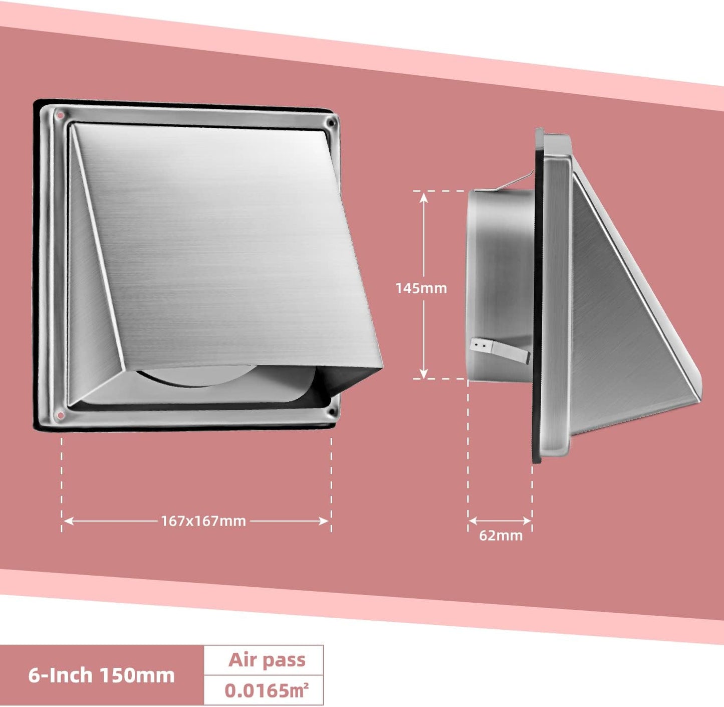 Griglia Di Protezione Dalle Intemperie, 150 Mm, in Acciaio Inox