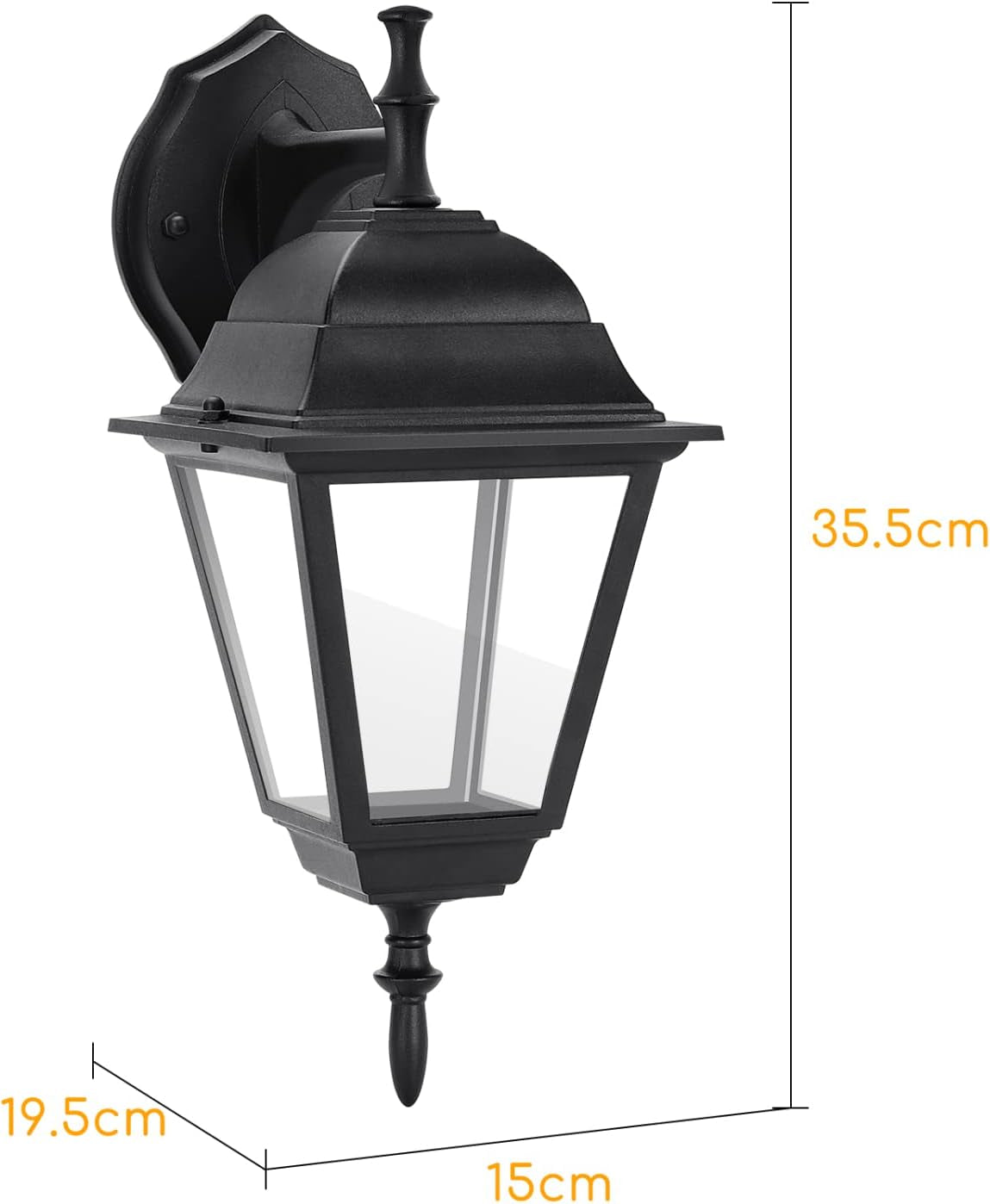 Applique Da Esterno E27 Lampade Da Esterni Impermeabile IP44 Appliques Da Esterni Con Paralume Trasparente per Balconi, Corridoi, Retro B (Lampadine Non Incluse)