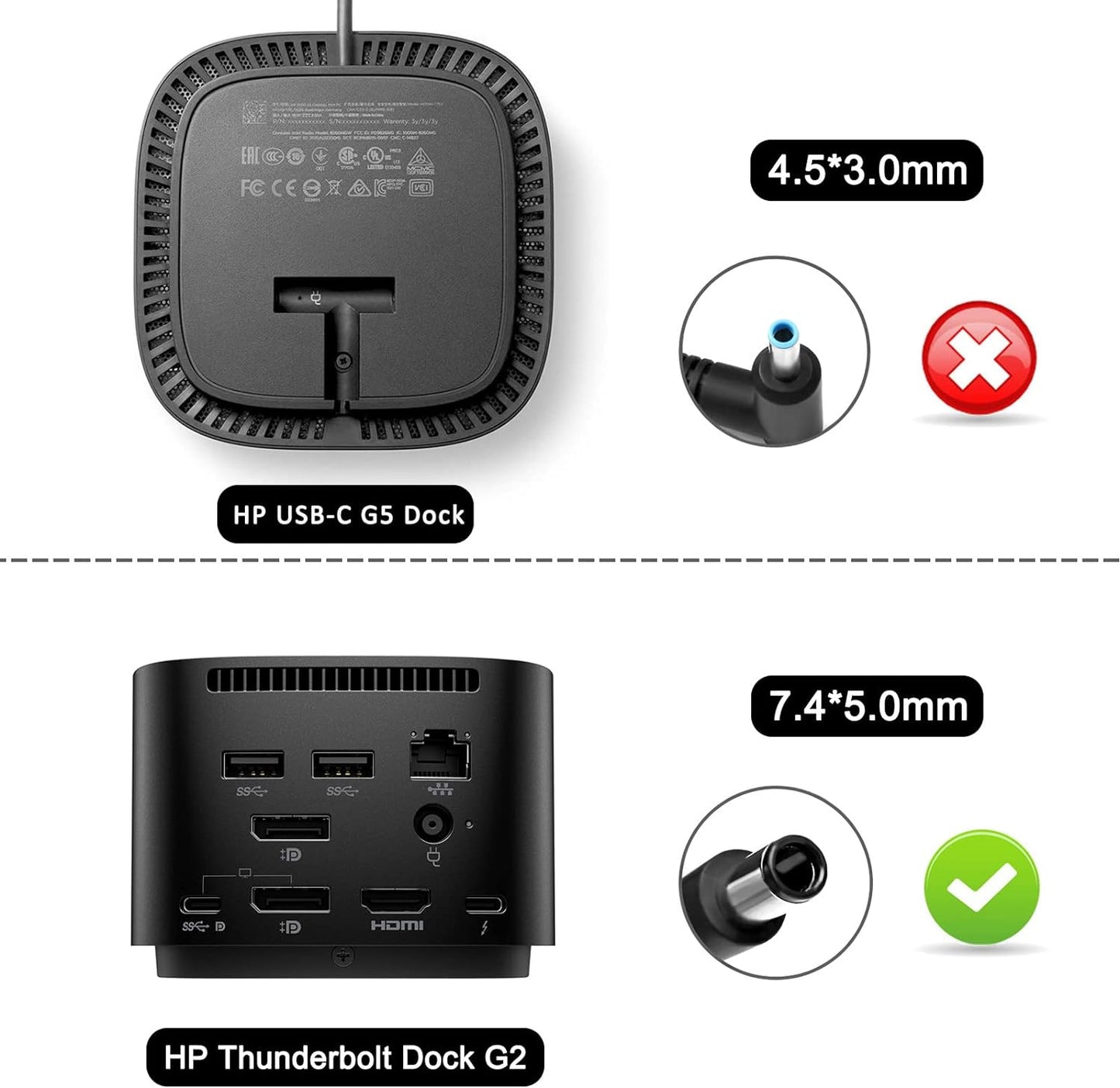 Alimentatore Caricatore120W per HP Thunderbolt Dock 120W G2 2UK37AA 2UK37AA#ABA G2 HSN-IX01 HP Prodesk 600 G4 G5 G3 G2 G1 Proone 600 G5 21.5-In Desktops Pcs