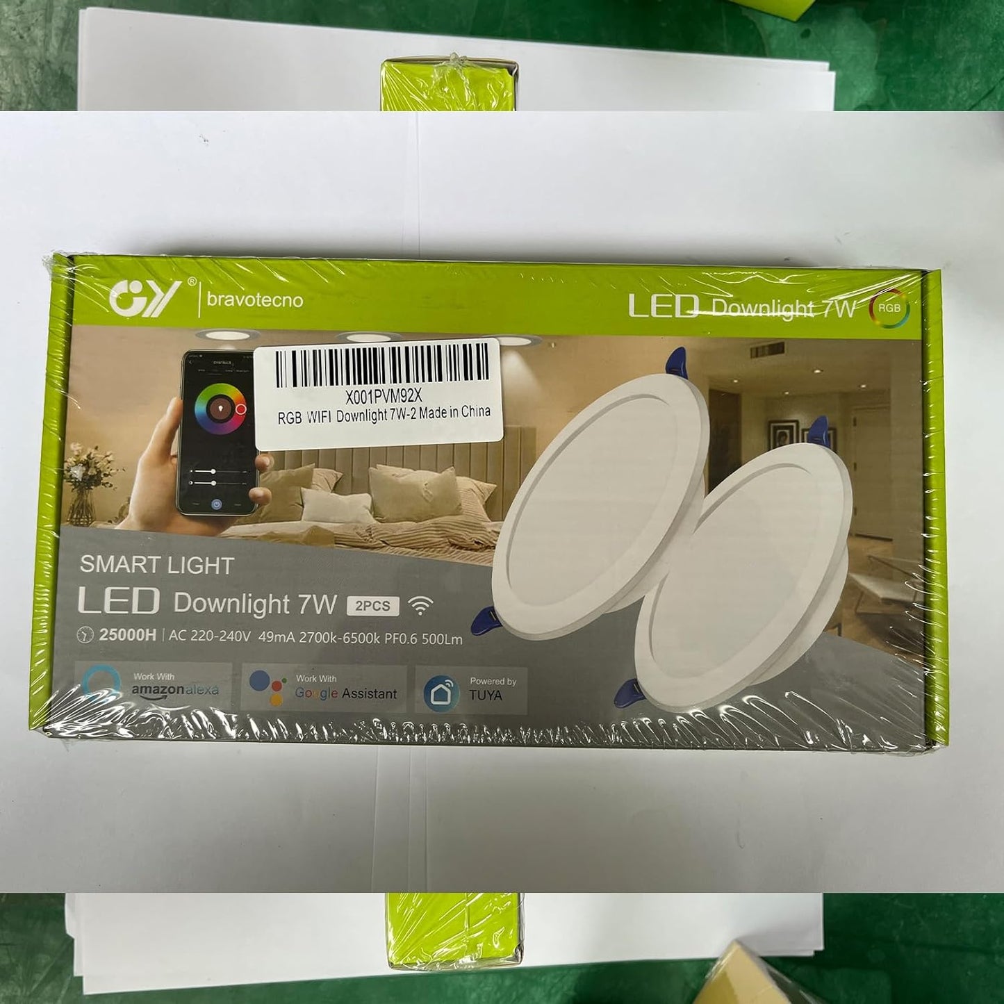 Faretti Alexa Led Da Incasso,7W 500LM Compatibili Con Alexa E Google Home, Multicolore RGBCW LED Dimmerabile, Luci Ultrasottili Faretti Smart Led Da Incasso per Cartongesso, 2 Pezzi