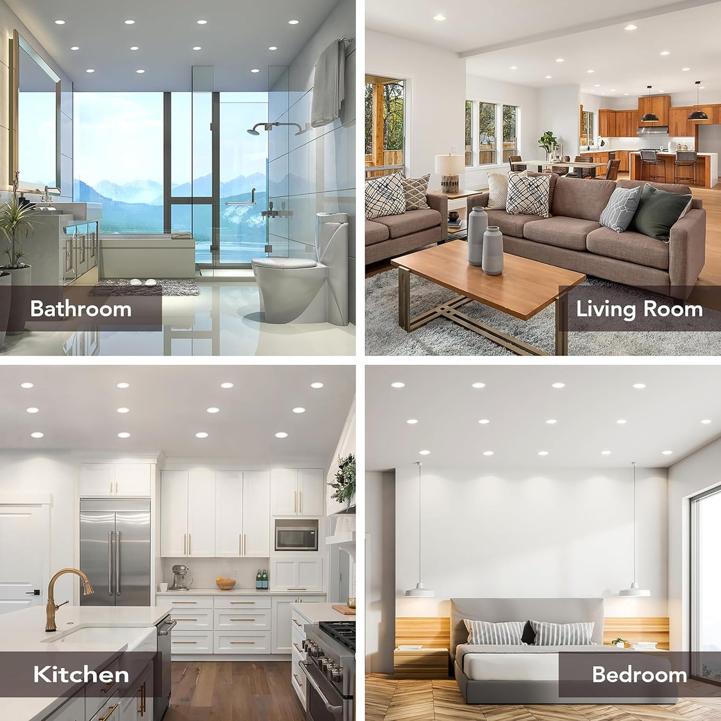 Faretti LED Da Incasso Soffitto 4.5W 450LM IP65 Luci Da Incasso Led Faretto LED Interno Angolari Da Incasso Faretto Ø68 Mm per Bagno, Cucina Camera Da Letto Soggiorno Corridoio Set Di 6 Bianchi