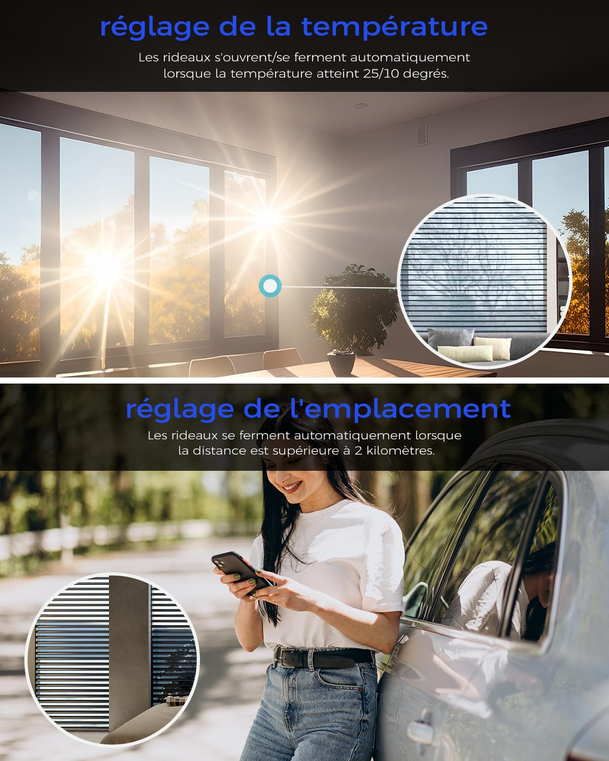 Interruttore per Tapparelle a Incasso, Compatibile Con Alexa Echo E Google Home, Pannello Touch, Interruttore per Tapparelle Wlan Smart Life, Cavo Zero Richiesto (1 Pezzo)