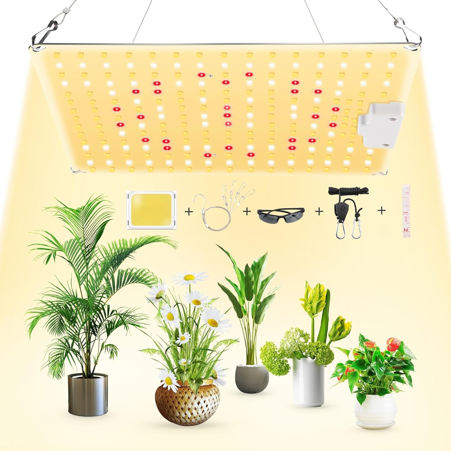Lampada per Piante, 600W LED Lampada per Piante Con UV E IR, Lampade per Coltivazione Indoor Spettro Completo LED Coltiva Luce Piante Indoor Verdure E Fiori (3000K 5000K 660Nm 730Nm)