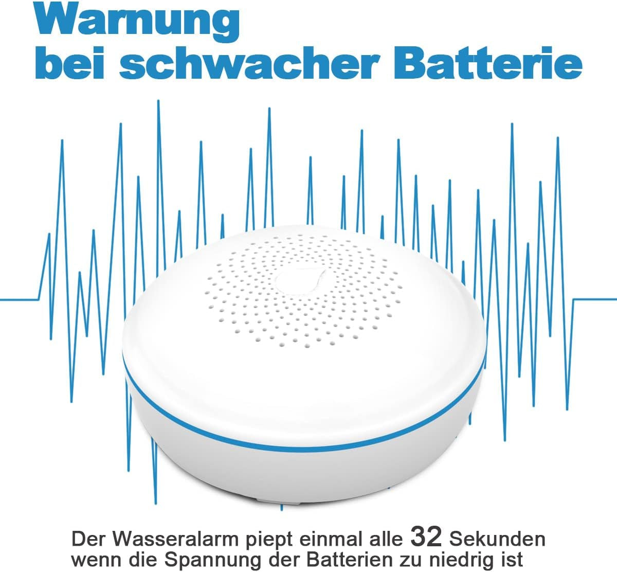 Tuya GS156 - Rilevatore D'Acqua WLAN Con Batteria per Monitoraggio Remoto Delle Perdite, Allarme Sensore D'Acqua, per Cucina, Bagno, Cantina, 1 Pezzo