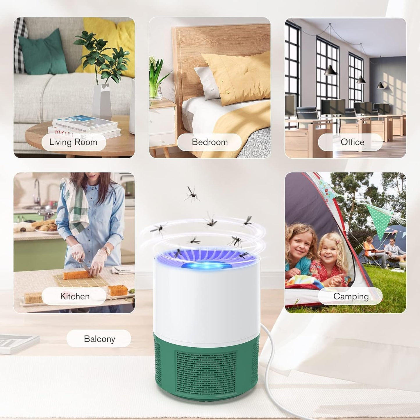 Insetticida Elettrica, USB Elettrica, Trappola per Mosche, Zanzare, Lampada per Zanzare, Lampada Con Luce, per Interni Ed Esterni