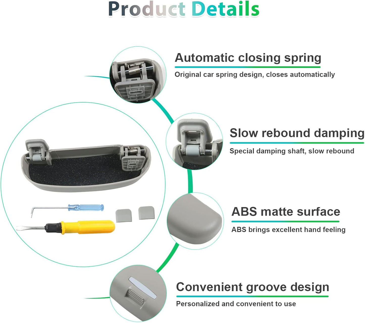 Fo-Rd Focus MK4 ST Line 2018-2024 2025 Porta Occhiali Da Sole per Auto, Focus 2023 Organizer, Compatibile Con Accessori Ford Focus MK4 (Grigio)