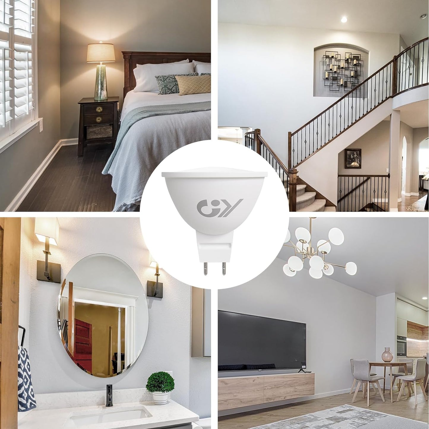 GU5.3 Lampadine LED 12V, MR16 4.5W (Equivalenti a 60W), 663 Lumen 4000K LED Luce Naturale, Lampadina 120° Angolo Del Fascio Lampadine GU5.3, Non Dimmerabile Lampadine, 6 Pezzi