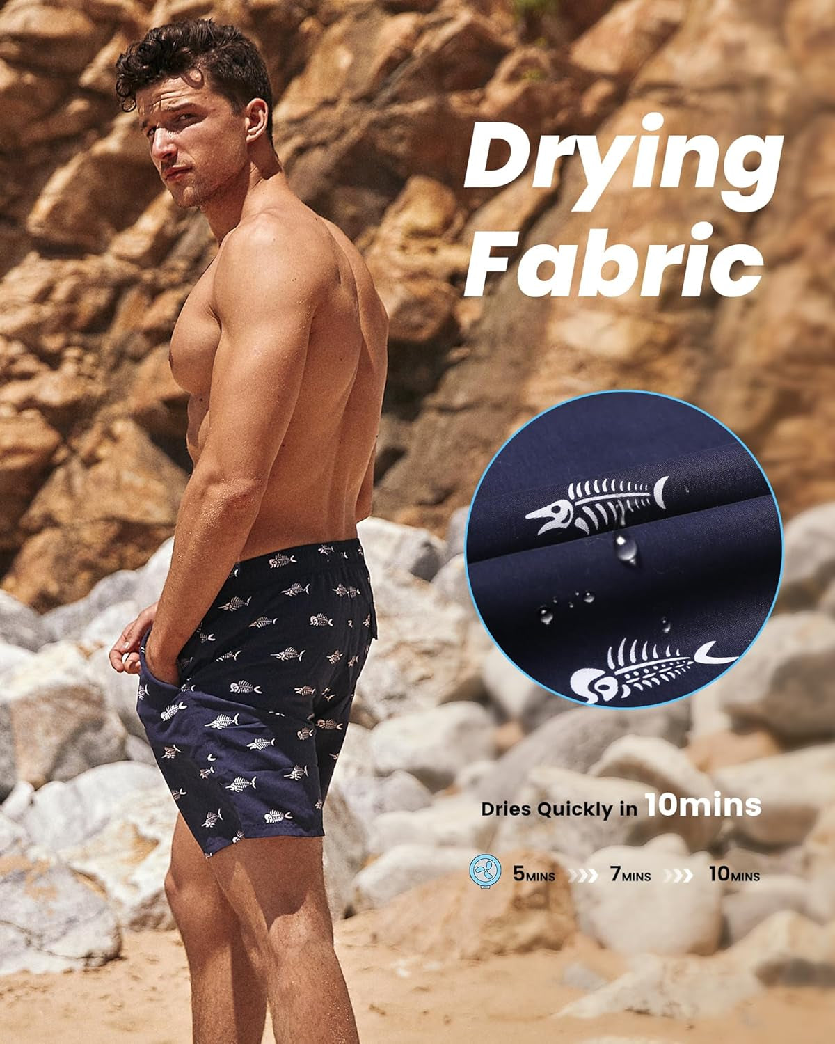 Pantaloncini Da Bagno Da Uomo Asciugatura Veloce Costume Da Bagno per Surf Sulla Spiaggia Multi-Funzioni Allenamento Casa Con Fodera in Mesh Con Fodera in Mesh