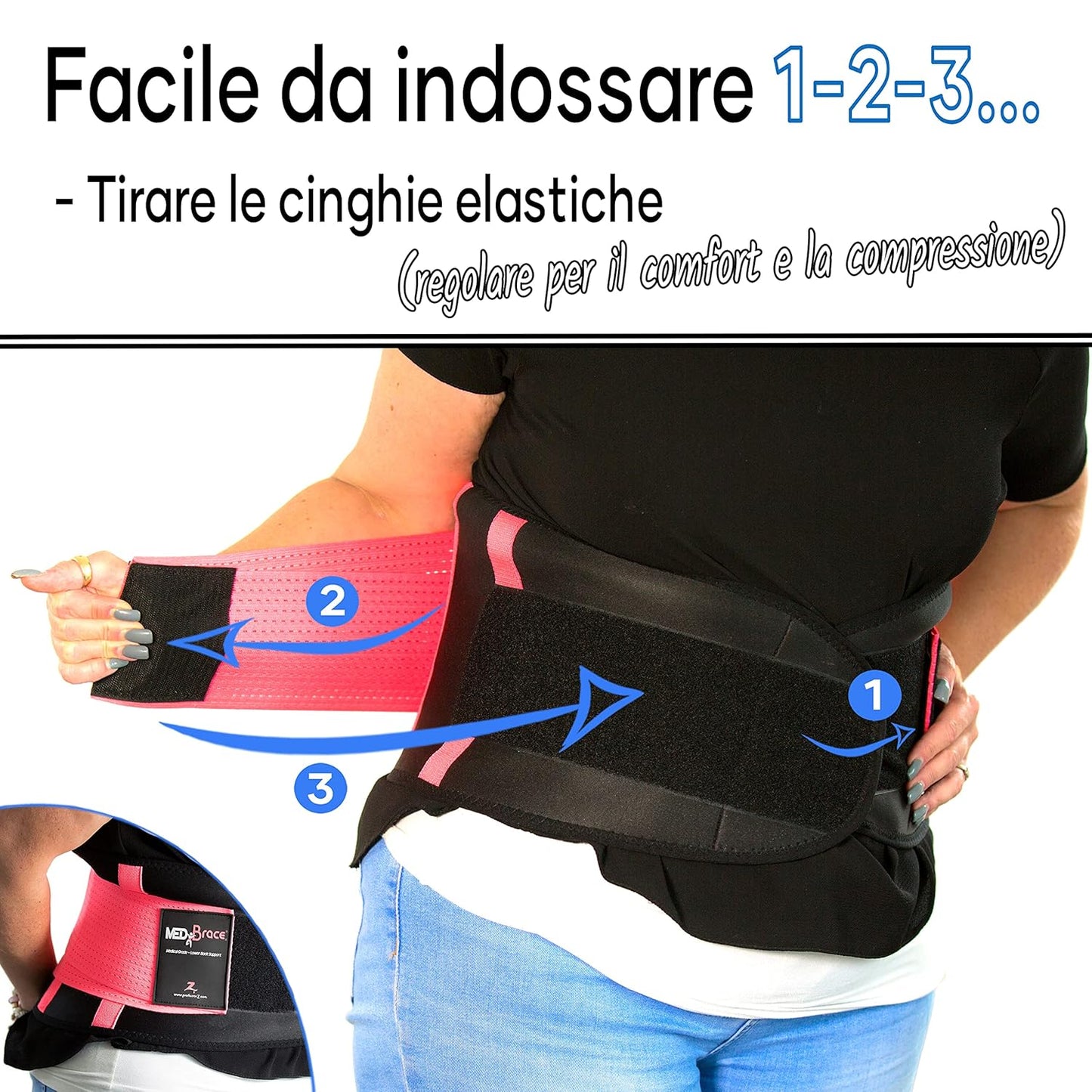 Fascia Lombare Supporto Schiena per Uomini E Donne Fascia Elastica Lombare Ortopedica, Cintura Lombare, Cintura Posteriore per Il Dolore Da Sciatica, Ernia Del Disco, Stenosi Spinale