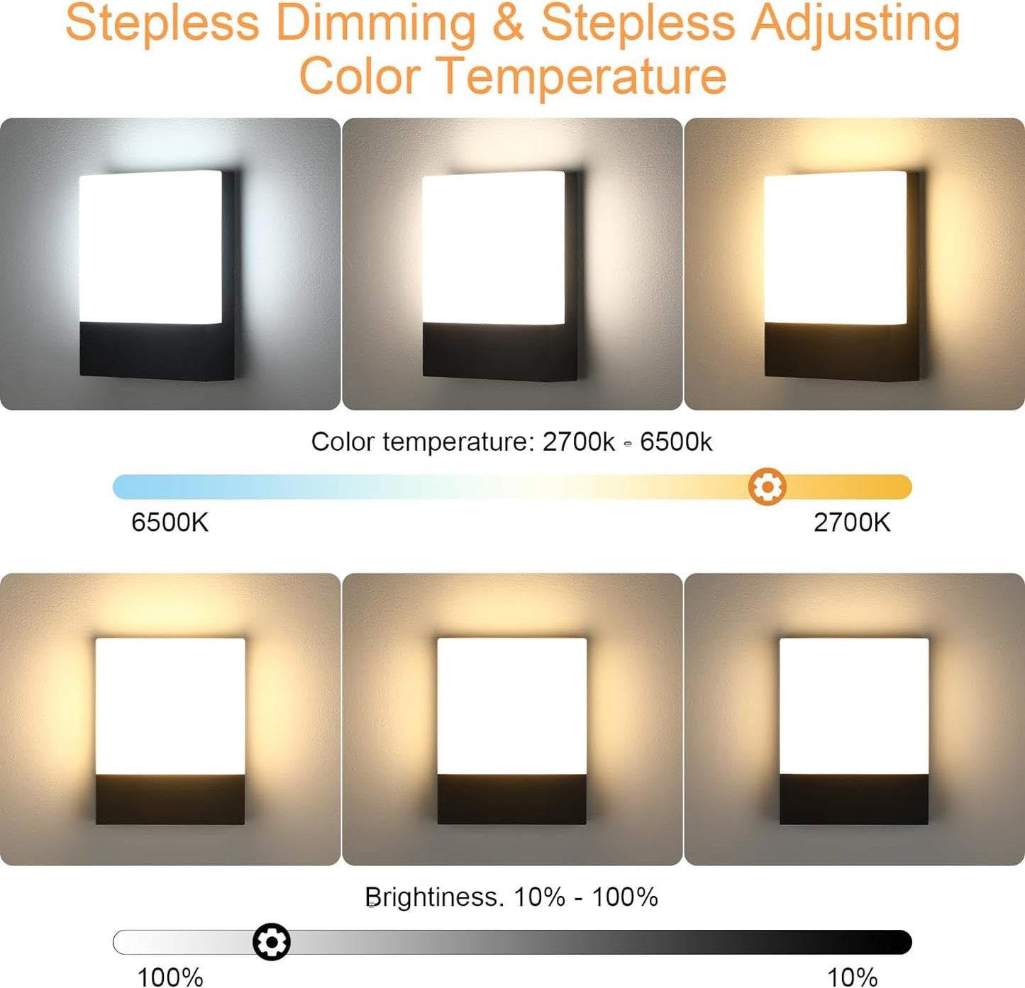 Dimmerabile Applique Da Parete Esterno Impermeabile IP65 Lampada Da Parete 18W Luce Da Muro LED Con 2.4G Telecomando APP Controllo 2700K-6500K Regolabile per Balcone, Giardino Veranda Via
