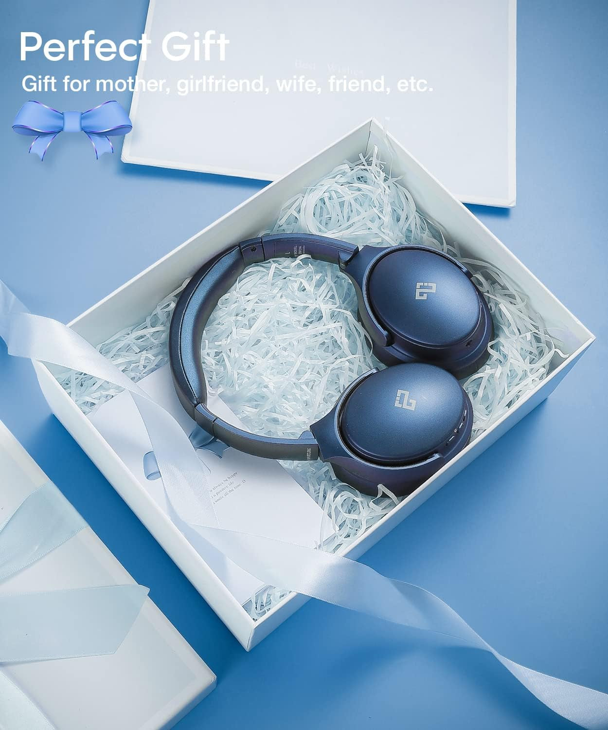INFURTURE Cuffie con cancellazione del rumore Bluetooth 5.0, Cuffie over-ear wireless, Bassi profondi stereo Hi-Fi, Cancellazione del rumore, Ricarica rapida 40 ore di riproduzione per TV, viaggi, ufficio a casa