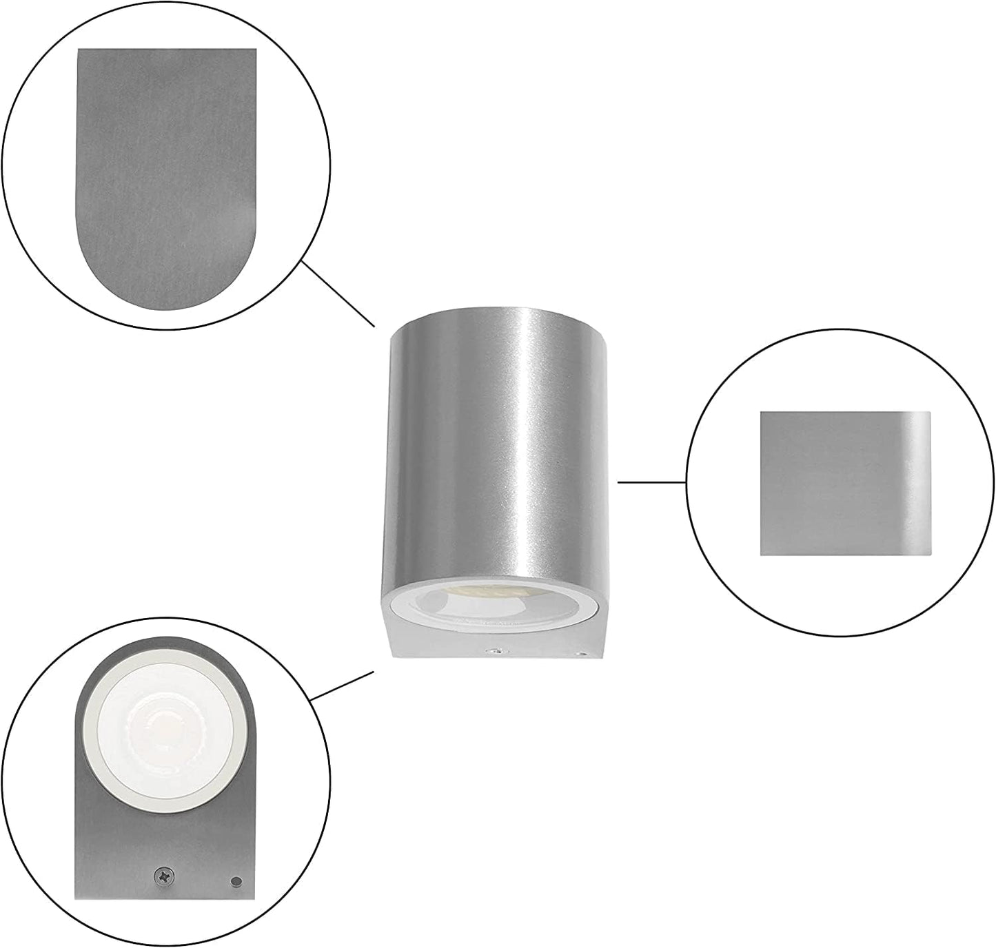 4W Downlight LED Apparecchio per Esterni | Apparecchio Da Parete in Alluminio New York 1-Fold | IP54 Incl. Lampadina | Apparecchio Da Parete in Bianco Caldo per Interni Ed Esterni