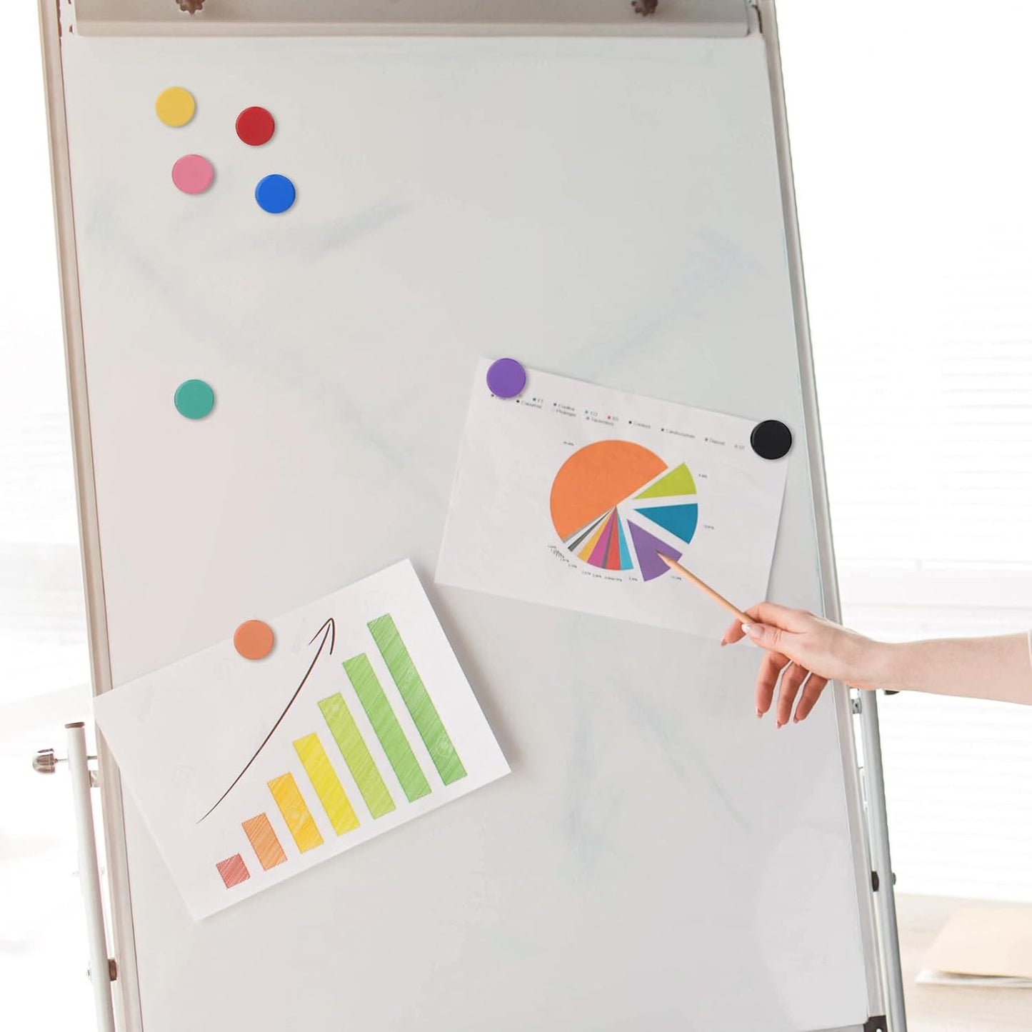 80 Magneti Forti, Magneti per Lavagnetta Magnetica, Frigorifero, Piccoli Magneti Colorati, per Lavagna Bianca, Bacheca, Aula, Ufficio, Foto (8 Colori)