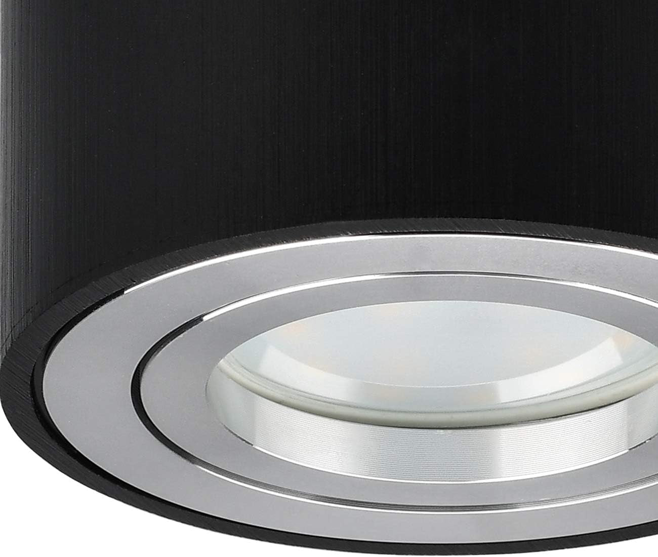 Faretti LED Soffitto Nero - Ø80X50Mm Faretti Da Soffitto Orientabile, Include 5W Modulo LED 230V - Bianco Caldo 3000K, Plafoniera LED Soffitto in Alluminio, Lampada Da Soffitto Rotondo