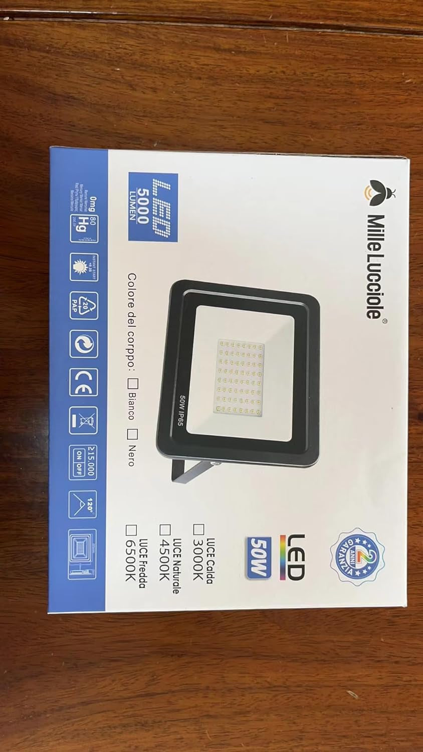 Faretto Led Da Esterno 50W,Faretti Led Esterno 5000LM,72 LED 4500K Bianca Neutra Faro Led Esterno, Faretto Da Esterno IP65 Impermeabile,Per Giardino,Cortile,Garage【2 Pezzi Nero】