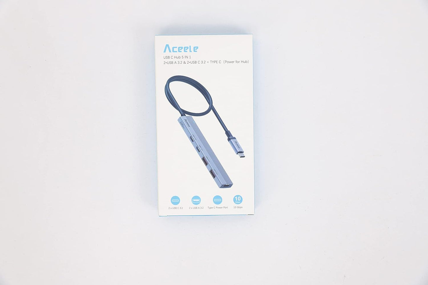 Hub USB C Da 10 Gbps Con 2 Porte USB-A E 2 Porte USB-C, Adattatore USB 3.2 Gen 2 Con Cavo Da 100 Cm, Splitter USB 5 in 1 per Laptop, PC Desktop, Macbook Pro/Air 2022/2021, Ecc.