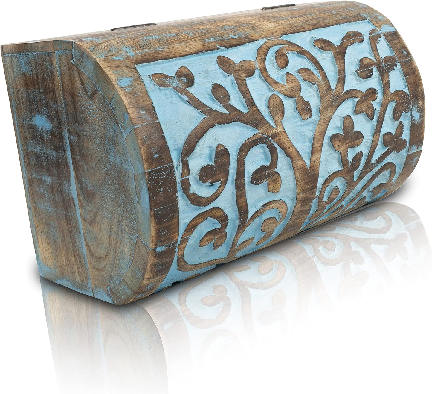 Compleanno Fatto a Mano Decorativo Portagioie in Legno Con Albero Della Vita Intagliato Gioielli Organizer Scatola Dei Ricordi Scrigni Del Tesoro Porta Orologi Scatola Di Serratura Scatola 22 X 15 Cm