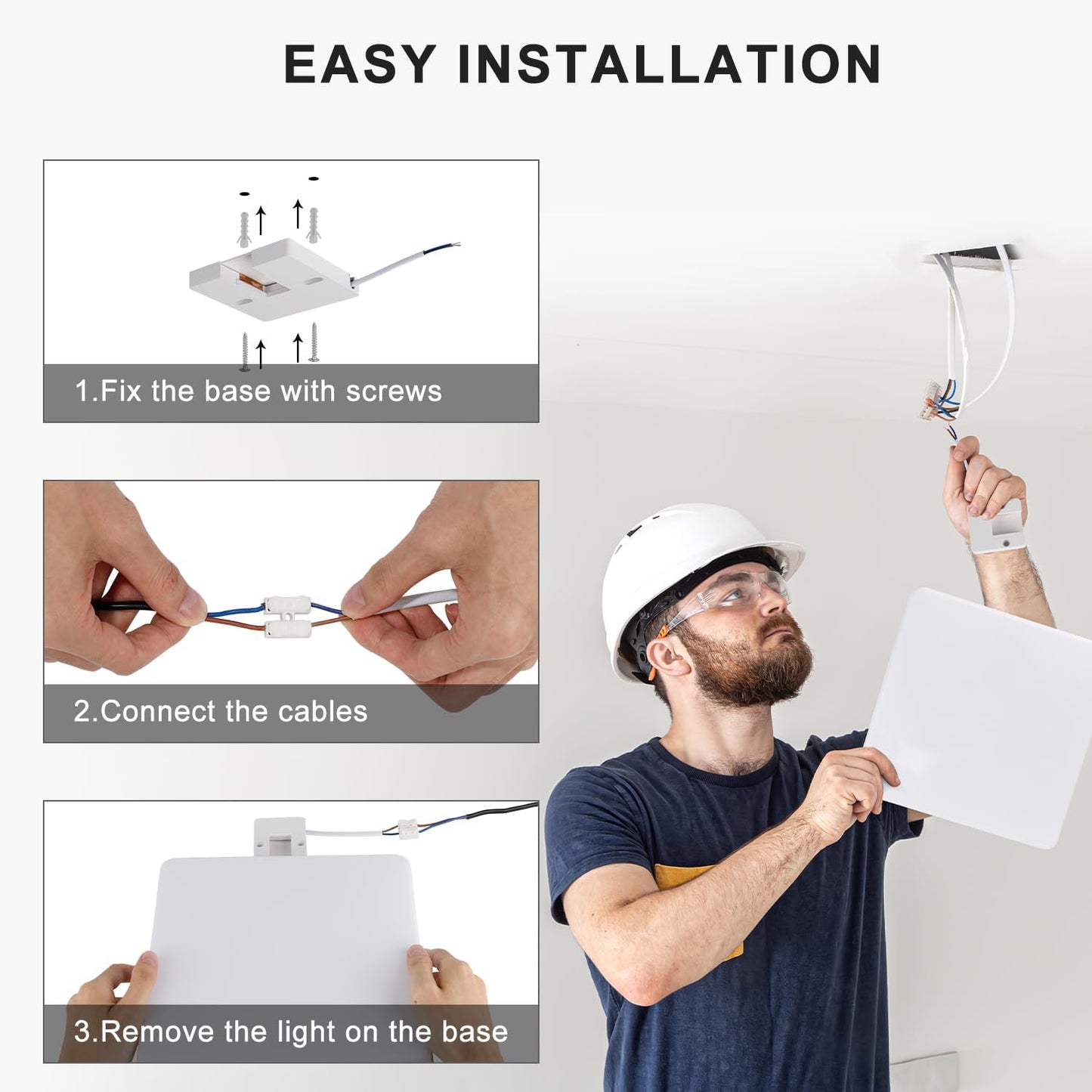 48W Plafoniera LED Quadrata - Lampada Da Soffitto Luce 3000K - Plafoniera Soffitto Bianco Caldo 4320LM - Plafoniera Led Soffitto 30Cm - Moderno Plafoniera Bagno IP44 Cucina Soggiorno Corridoio