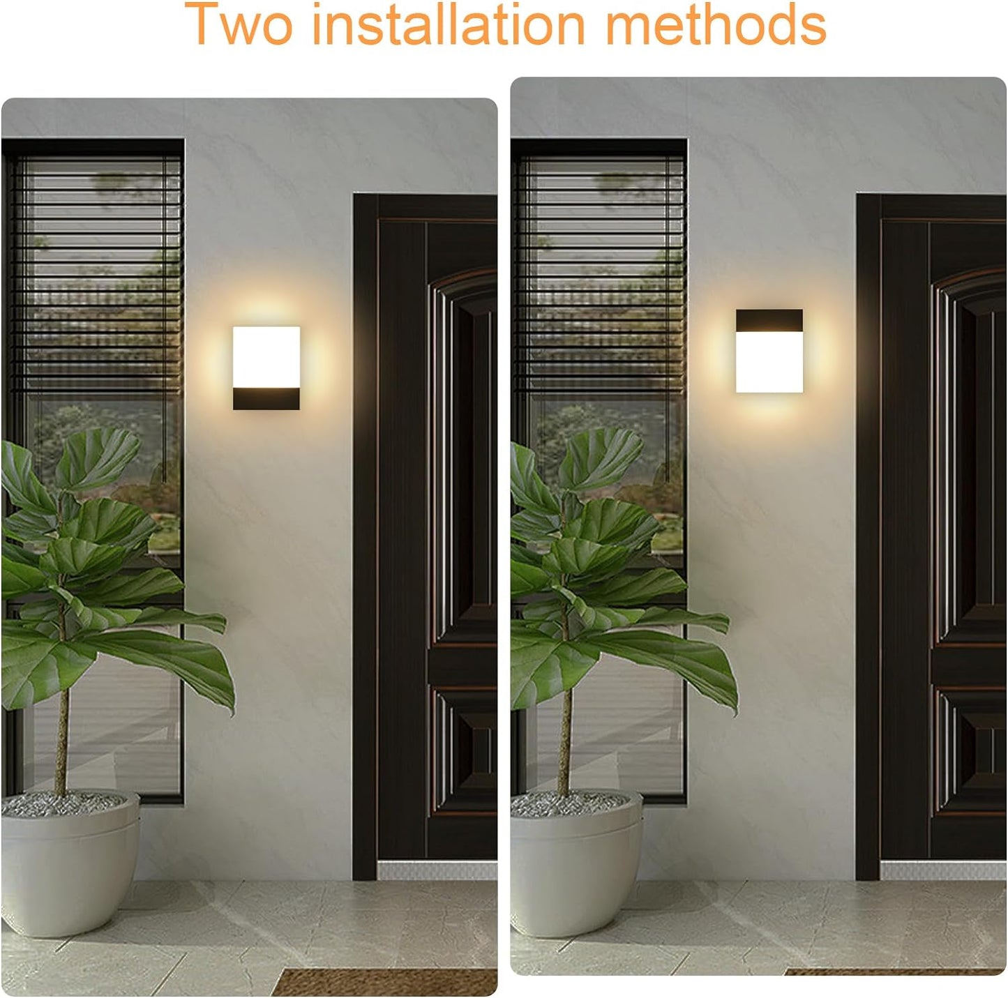 Dimmerabile Applique Da Parete Esterno Impermeabile IP65 Lampada Da Parete 18W Luce Da Muro LED Con 2.4G Telecomando APP Controllo 2700K-6500K Regolabile per Balcone, Giardino Veranda Via