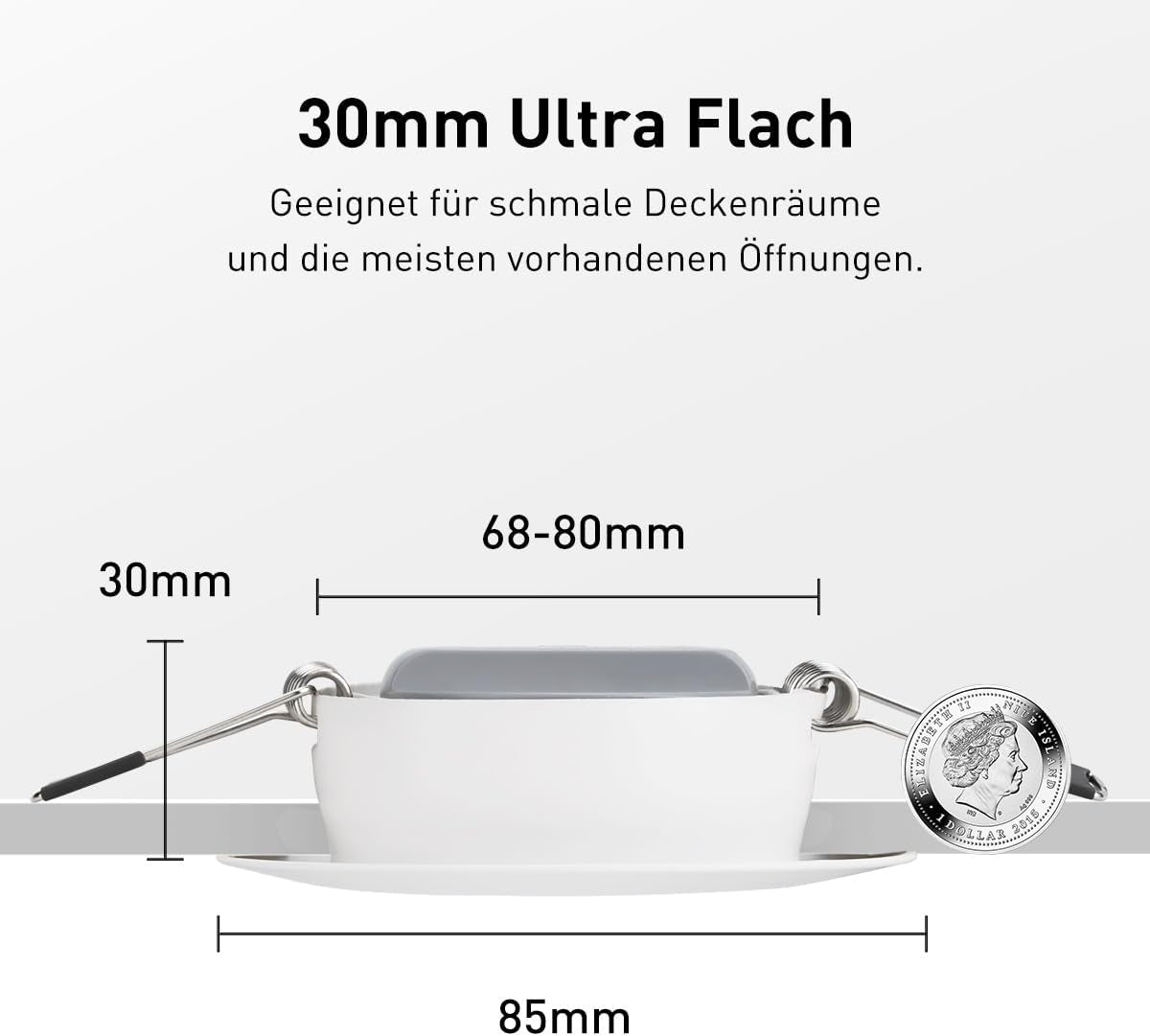 Faretti Led Da Incasso per Cartongesso Dimmerabili, 6X 5.5W Luci Da Incasso Luce Bianco Calda 3000K 600LM, Faretto Led Incasso Orientabili Ultrasottili 30Mm, Faretti Led Interno 83Ra per Cucina