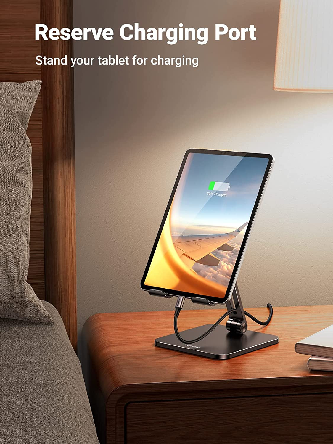 Supporto Tablet Da Tavolo, Porta Tablet Regolabile, Supporto Cellulare in Alluminio Compatibile Con Galaxy Tab, Ipad Mini/Air 6 5, Iphone 16 Plus, Galaxy S24 Ultra E Altri Da 4-12.9", Nero