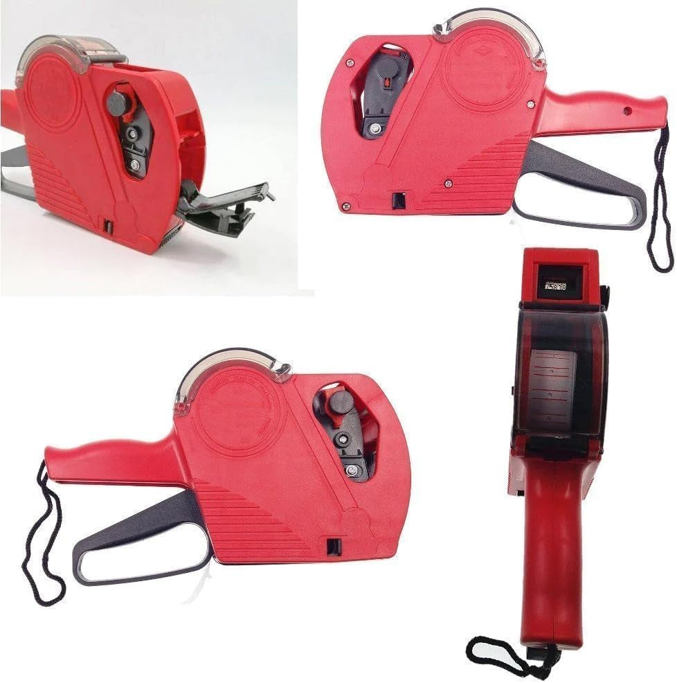 8 Cifre Prezzatrice Etichettatrice Manuale Con 10 Rotoli Etichette (5000 Pz) 2 Rulli Inchiostro